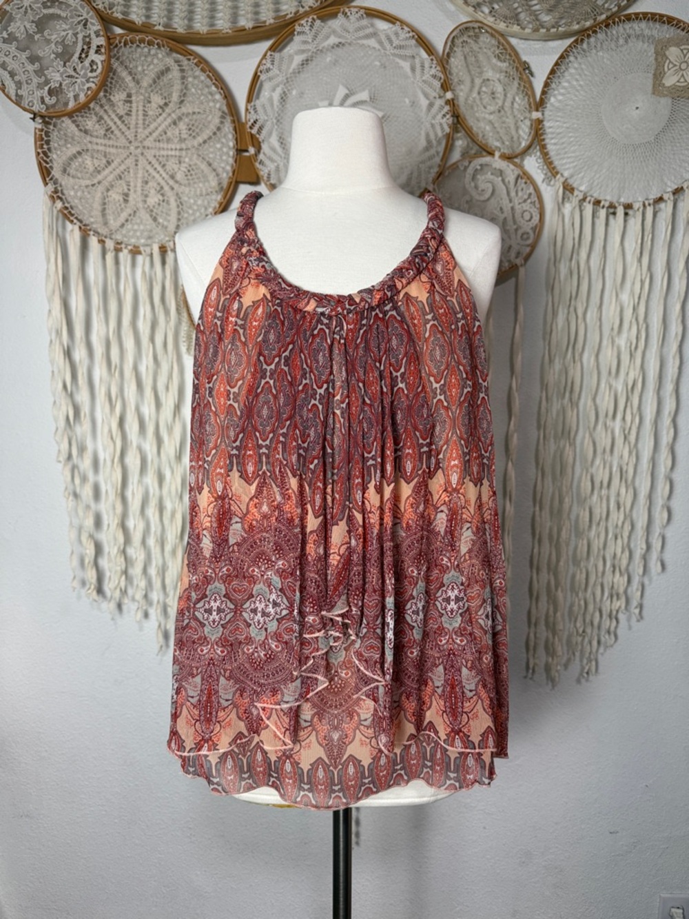 Sundance Silk Chiffon Lined Tank Size Large